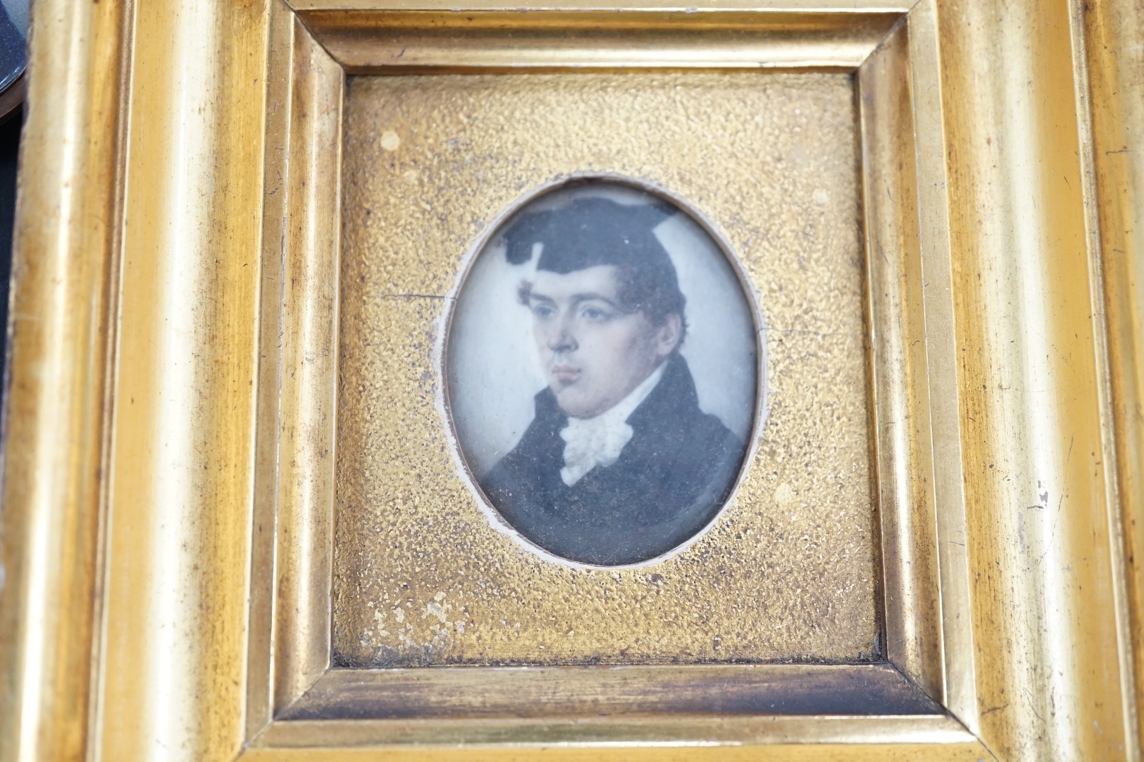 A selection of three watercolour portrait miniatures on ivory relating to the Potenger Family